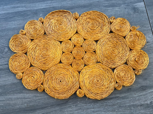 Unterlage bast orange - orange, vintage