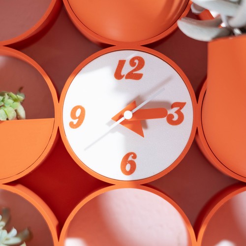 Wanduhr orange rund für - |,