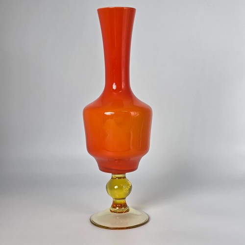 Orange glas vase mid century - orange,