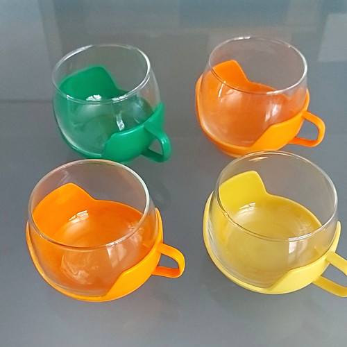 Glas teetasse mit - 4x,