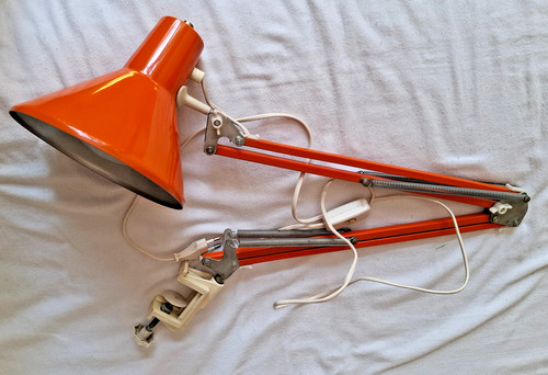 Vintage klemmlampe orange - vintage,